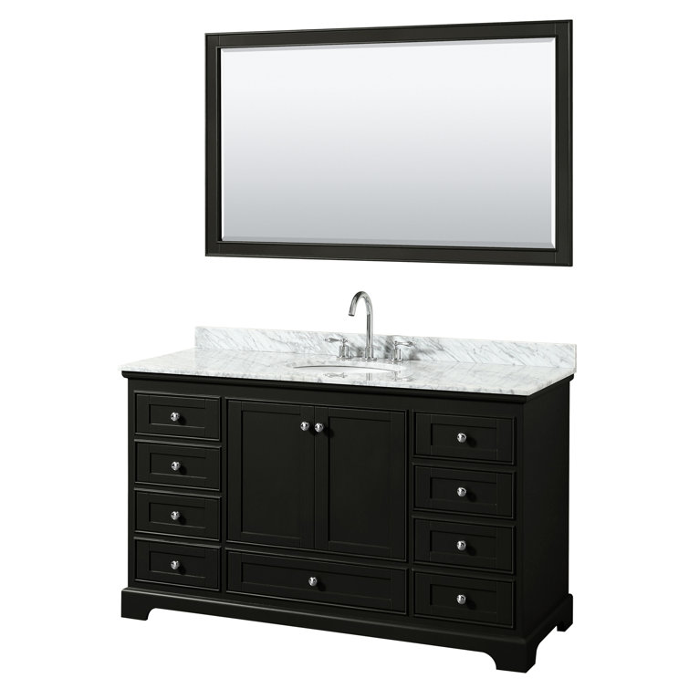 Wyndham Collection Deborah 60" Single Bathroom Vanity Set with Mirror